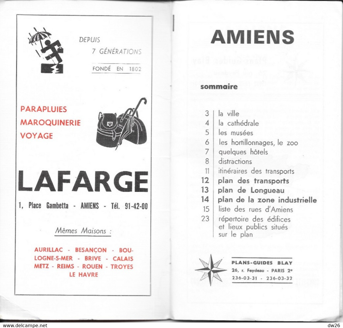 Plan Guide Blay: Amiens Et Sa Banlieue, Transports, Renseignements Divers, Répertoire Des Rues - Otros & Sin Clasificación