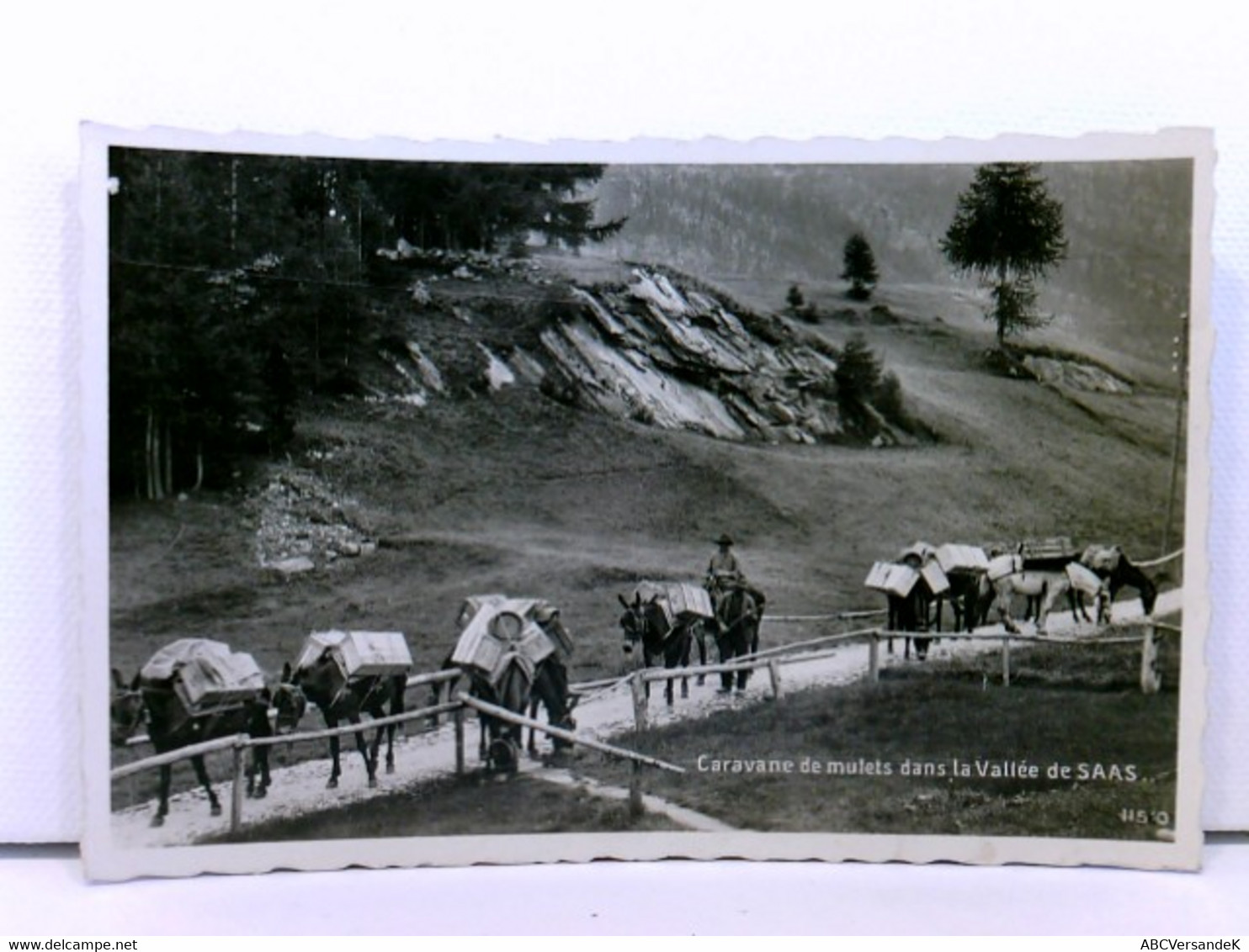 Seltene AK Caravane De Mulets Dans La Vallée De Saas; 1935 - Saas Im Prättigau