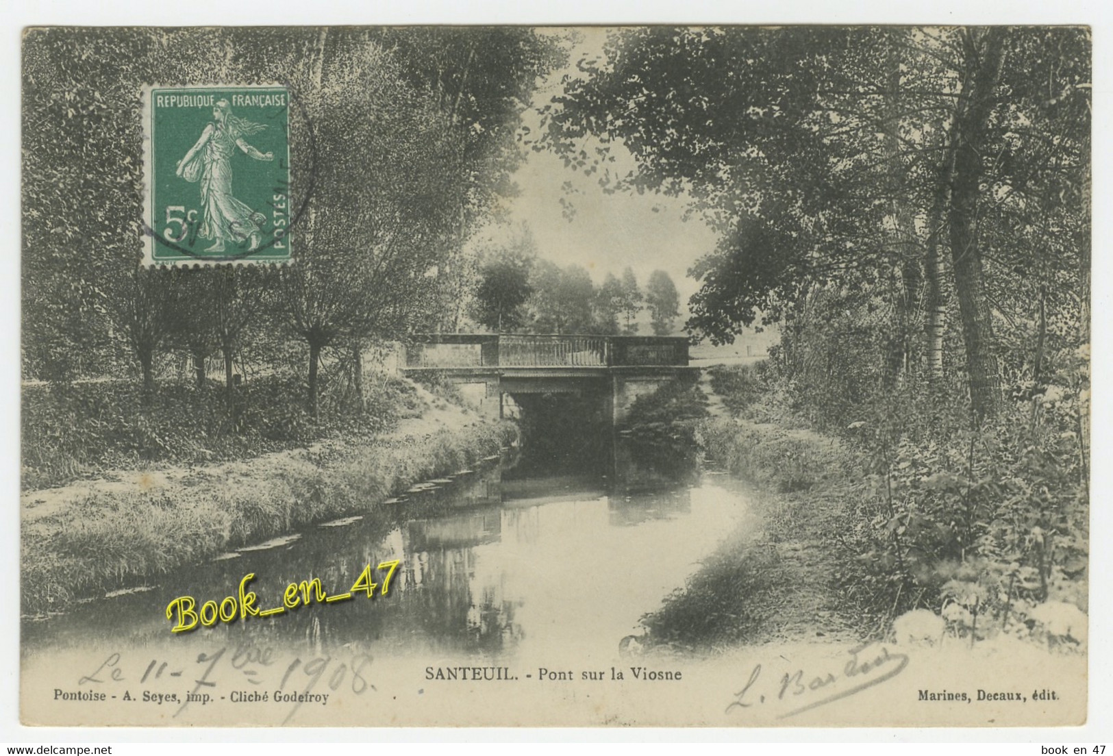 {22076} 95 Val D' Oise Santeuil , Pont Sur La Viosne - Santeuil