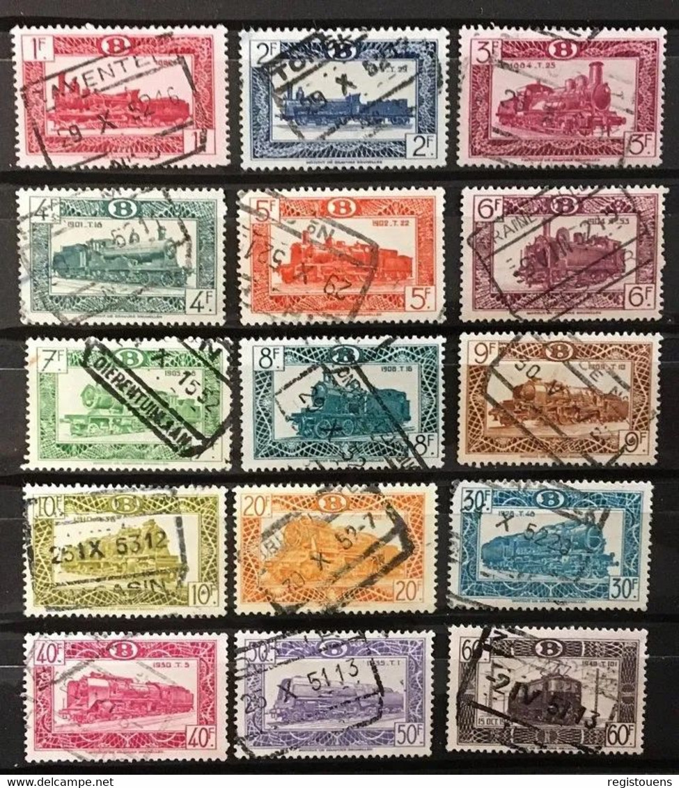 Lot De 15 Timbres Oblitérés Belgique Locomotive - Autres & Non Classés