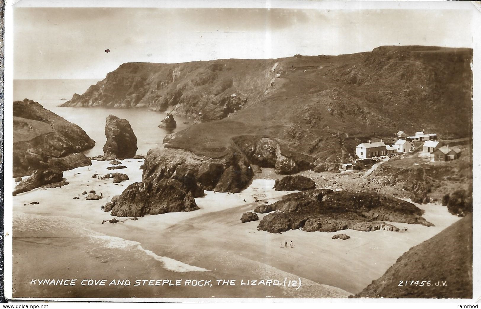 THE LIZARD, Kynance Cove And Steeple Rock (Publisher - Valentine's) Date - Aug 1946 Used - Land's End