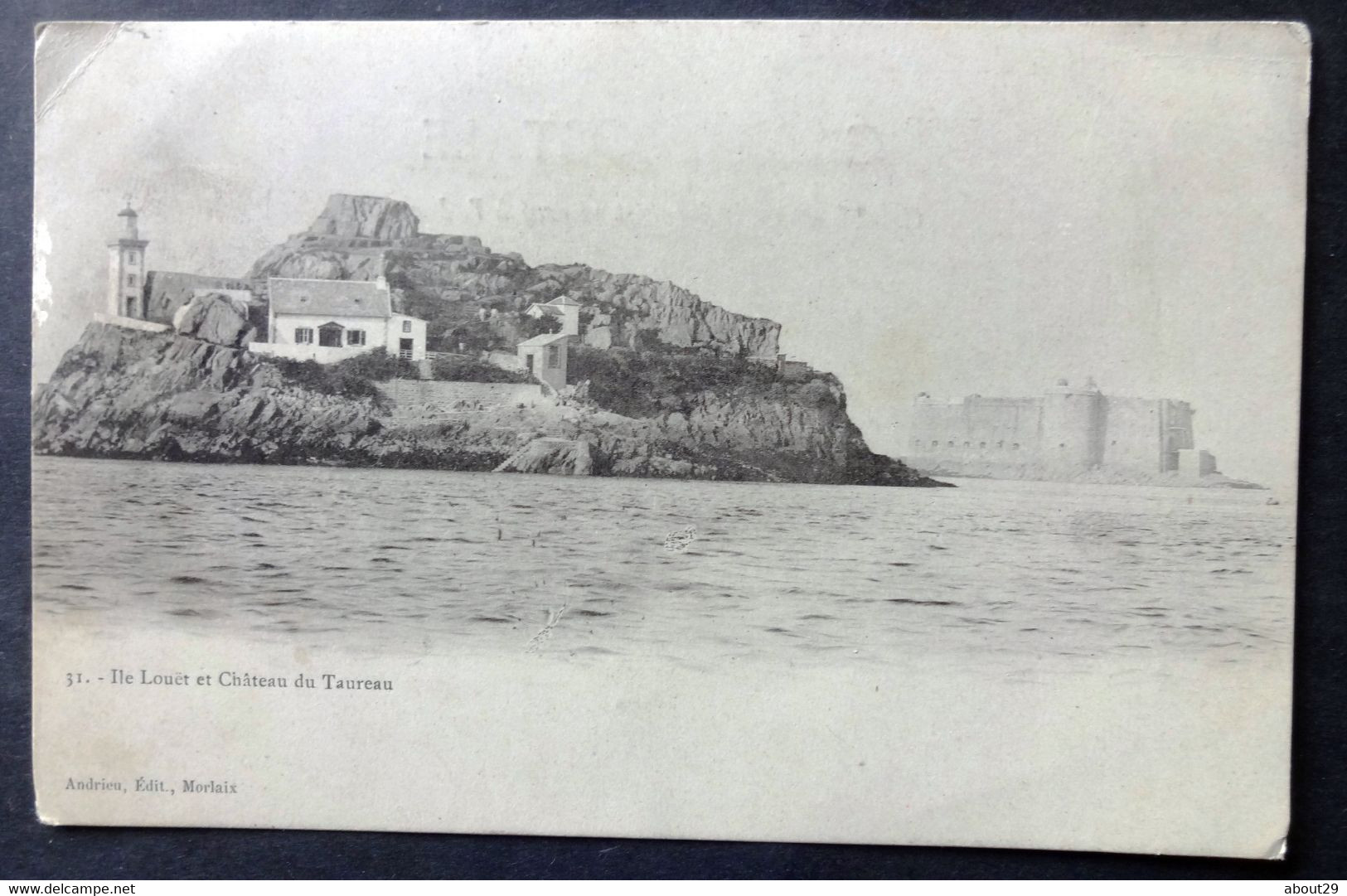 CPA 29 CARANTEC - Ile Louët Et Château Du Taureau - Andrieu 31 Précurseur - Réf. O 192 - Carantec