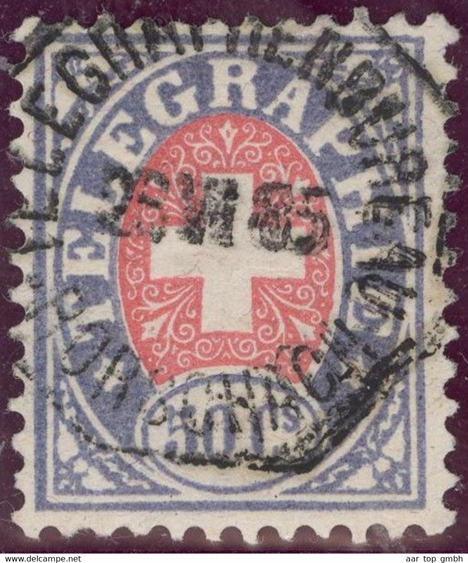 Heimat SG RORSCHACH 1885-06-25 Telegraphen-Stempel Auf 50 Ct. Zu#16 Telegraphen-Marke - Telegrafo