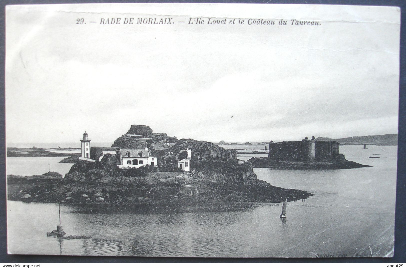 CPA 29 CARANTEC - RARE Vue - Rade De MORLAIX - L'Ile Louet Et Le Taureau - Edit. Balliere Roscoff N° 29 - Réf. B 55 - Carantec