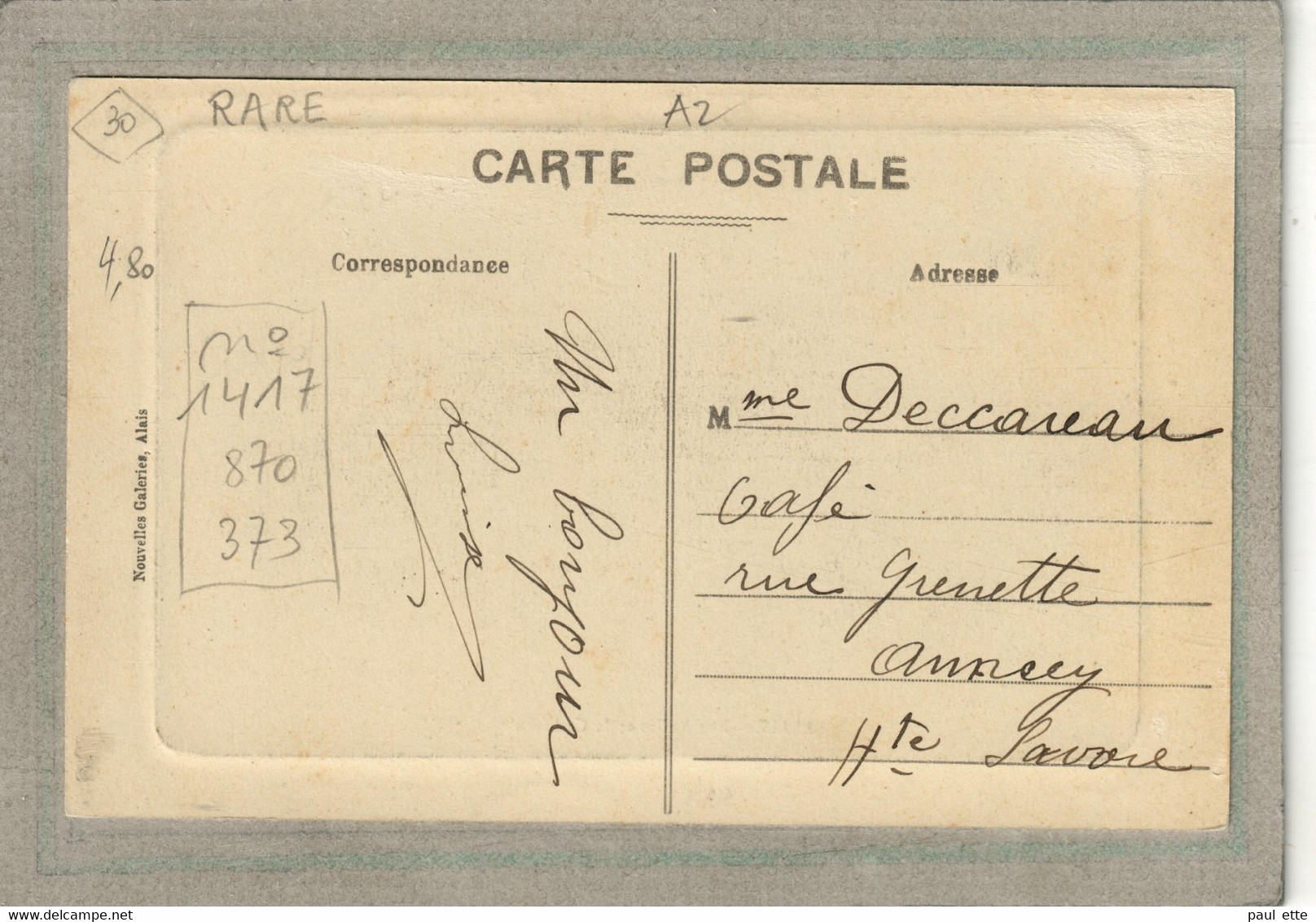 CPA - ALAIS (30) ALES - Aspect De La Rue Rollin Débouchant Sur La Cathédrale En 1910 - Alès