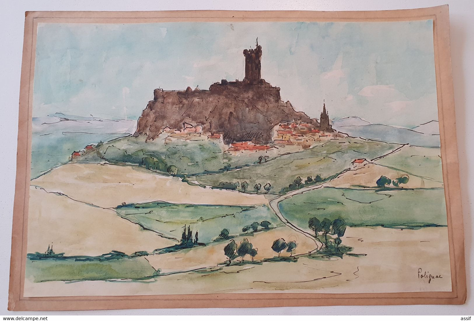 MAURICE FALLIES (1883-1965). POLIGNAC AQUARELLE Format 20 X 30 Cm Env. /FREE SHIPPING R - Other & Unclassified