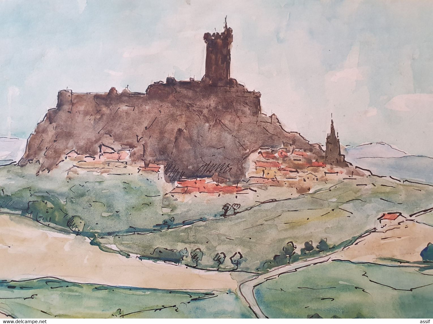 MAURICE FALLIES (1883-1965). POLIGNAC AQUARELLE Format 20 X 30 Cm Env. /FREE SHIPPING R - Altri & Non Classificati