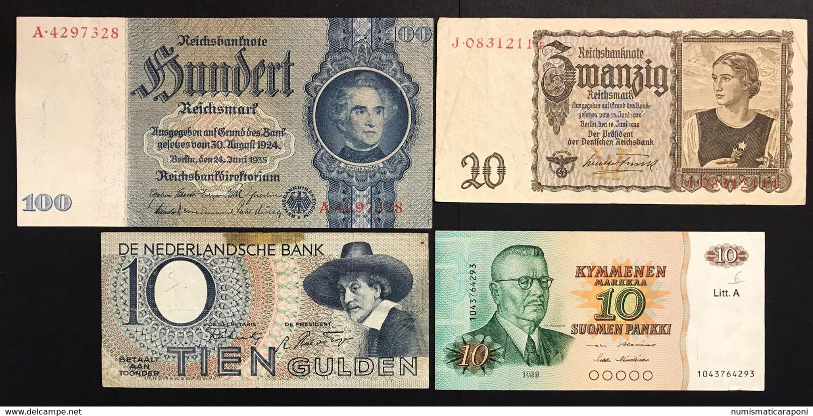 Germania Olanda Finlandia 4 Banconote 1935-1980 LOTTO 2517 - Finlande