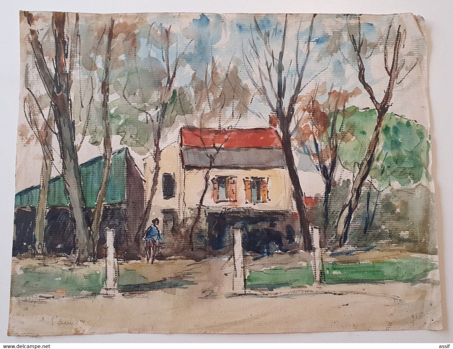 MAURICE FALLIES (1883-1965). ST OUEN ? AQUARELLE Format 24 X 31 Cm Env. /FREE SHIPPING R - Altri & Non Classificati