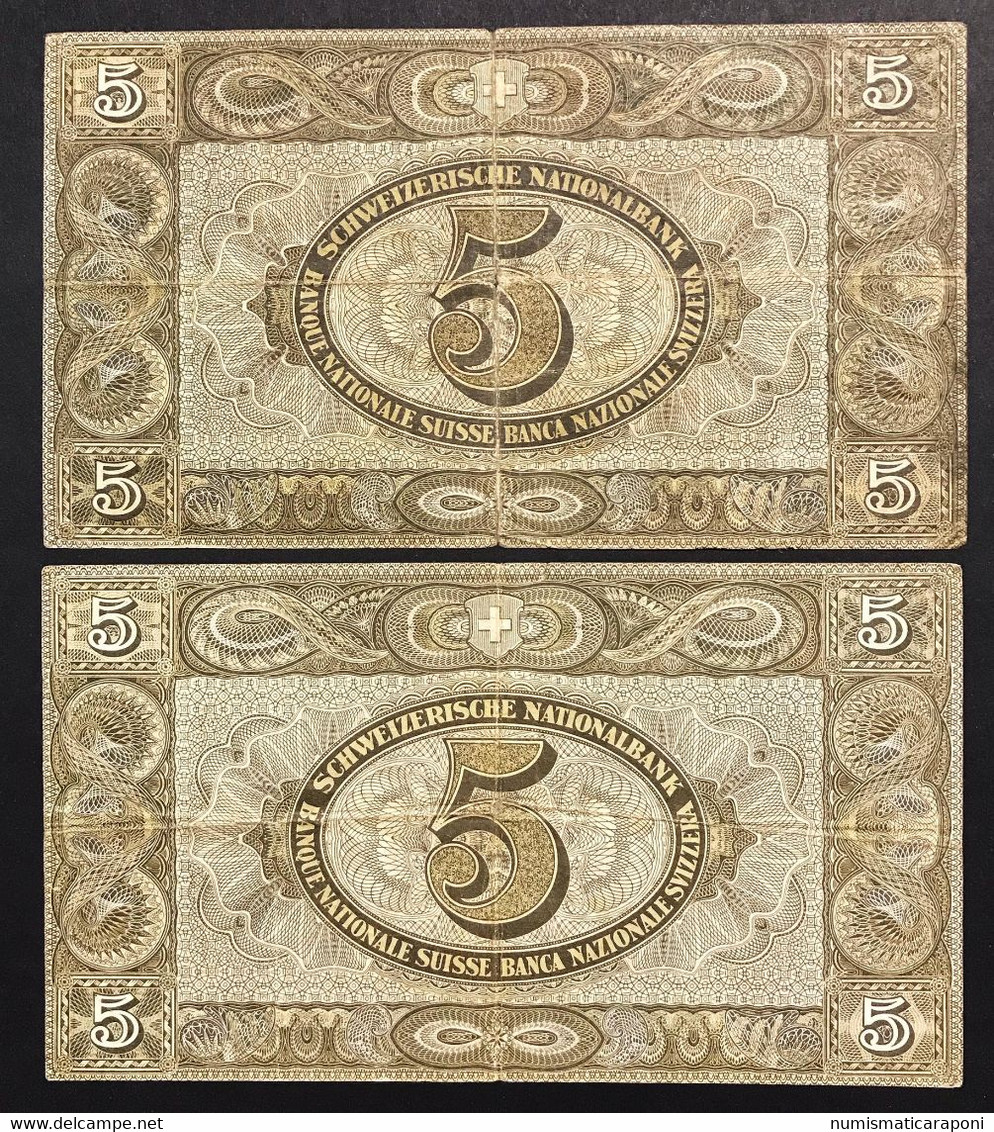 Svizzera 5 Francs Franken Franchi 1951 + 1952 LOTTO 2001 - Suisse
