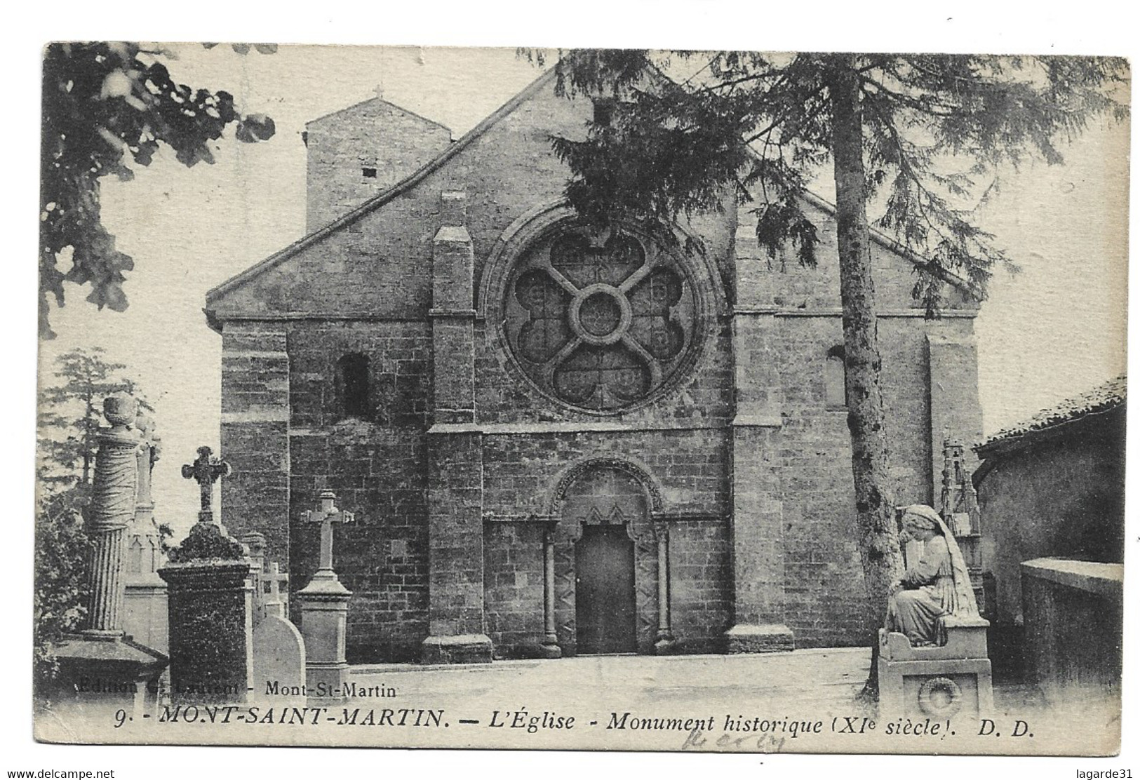 54 - Mont-Saint-Martin -L'église - Monument Historique Carte Adressée Au Chanoine Chenesseau D'orleans - Mont Saint Martin