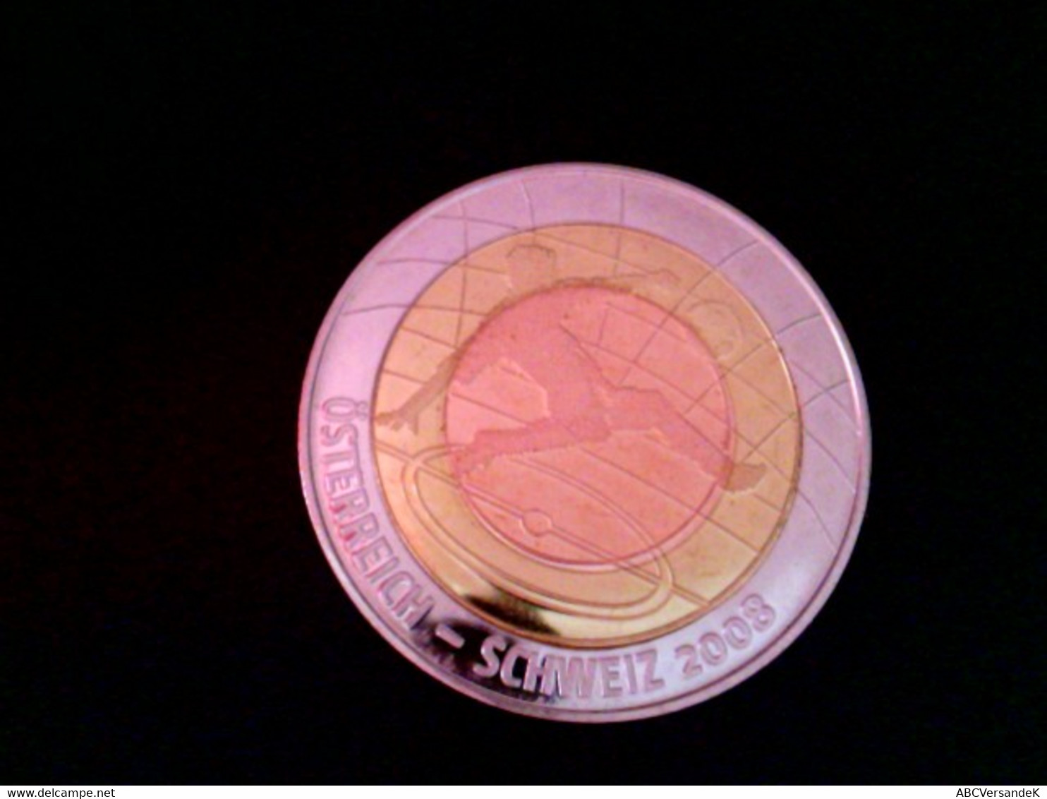 Medaille: Fussball EM, Österreich - Schweiz 2008 Bimetall. Material: Aussenring Neusilber, Mittelring: Messing - Numismatica