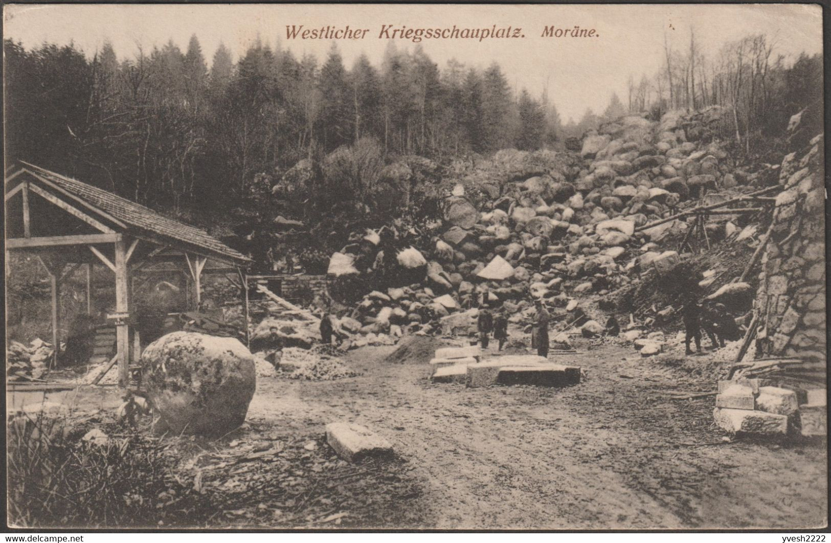 Allemagne 1916. Carte De Franchise Militaire. Moraine : Débris Rocheux Transportés Par Un Glacier (montagne) - Bergen