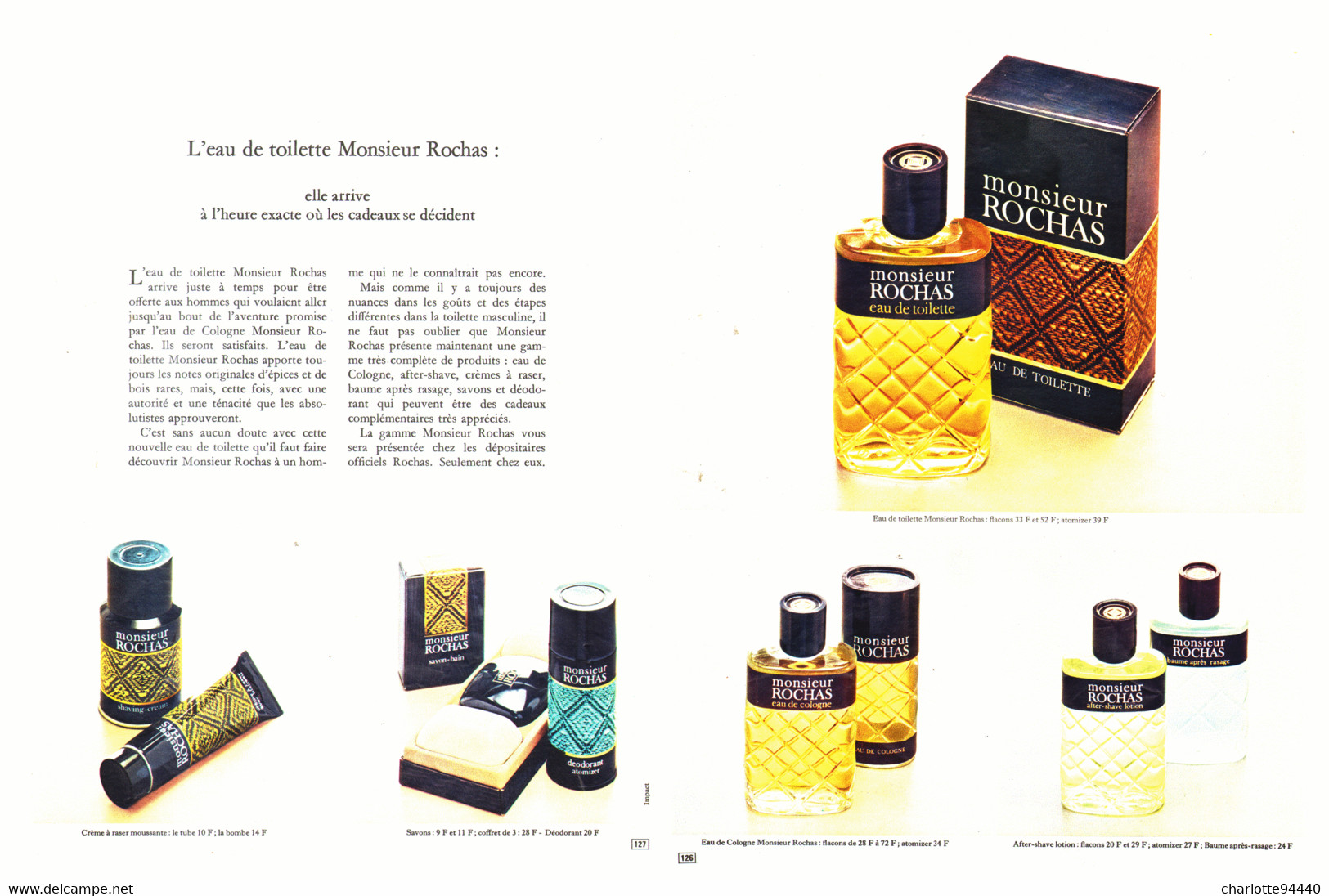 PUB PARFUM " MONSIEUR ROCHAS " De " ROCHAS " 1971  ( 2 ) - Sin Clasificación