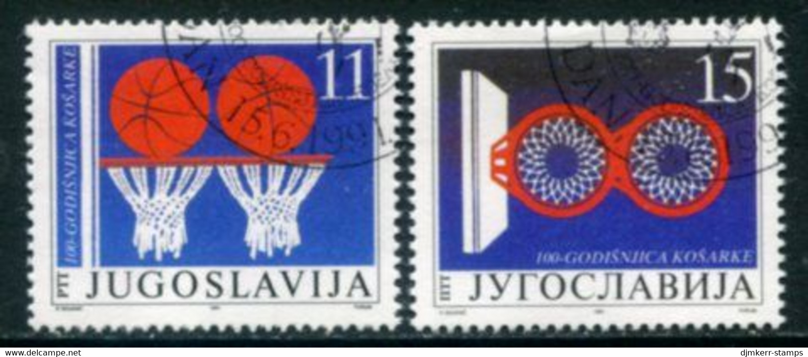 YUGOSLAVIA 1991 Basketball Centenary Used.  Michel 2484-85 - Usati