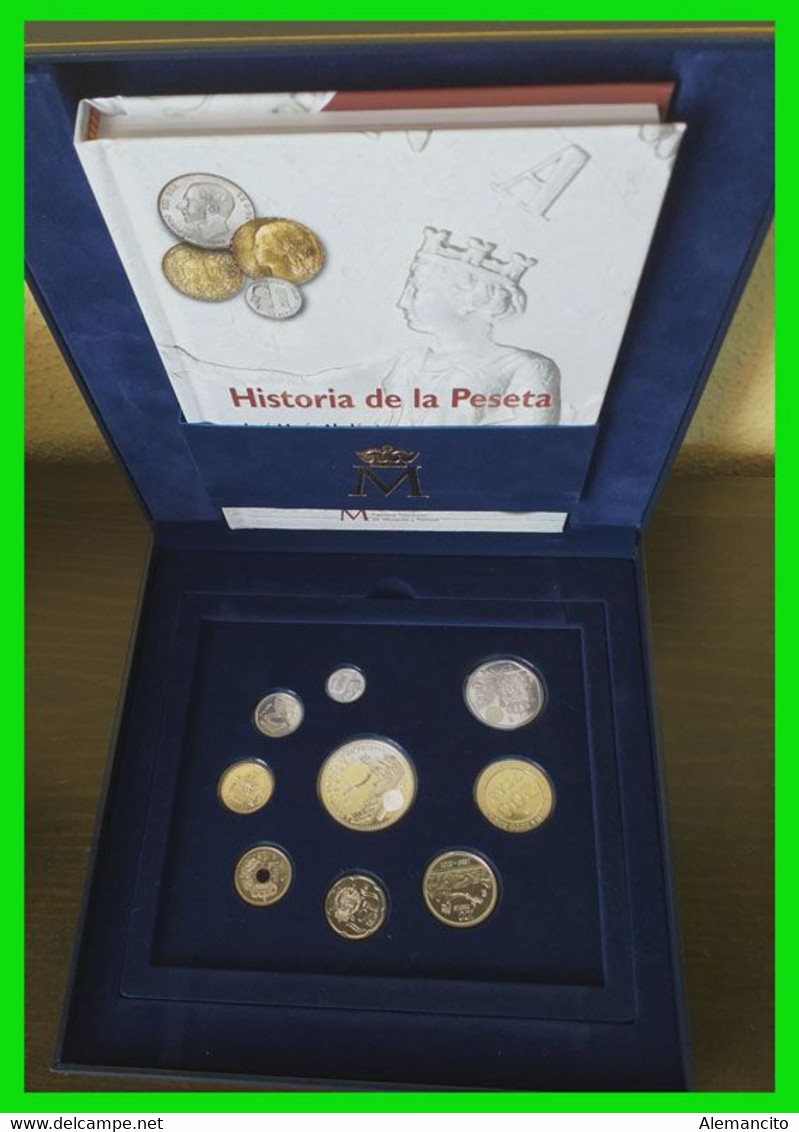 ESPAÑA  ( EUROPA ) LAS ULTIMAS PESETAS AÑO 2001 EN PLATA –ESTUCHE EN PIEL PRECIOSO  EMITIDO POR LA F.N.M.T. - 2 000 Pesetas