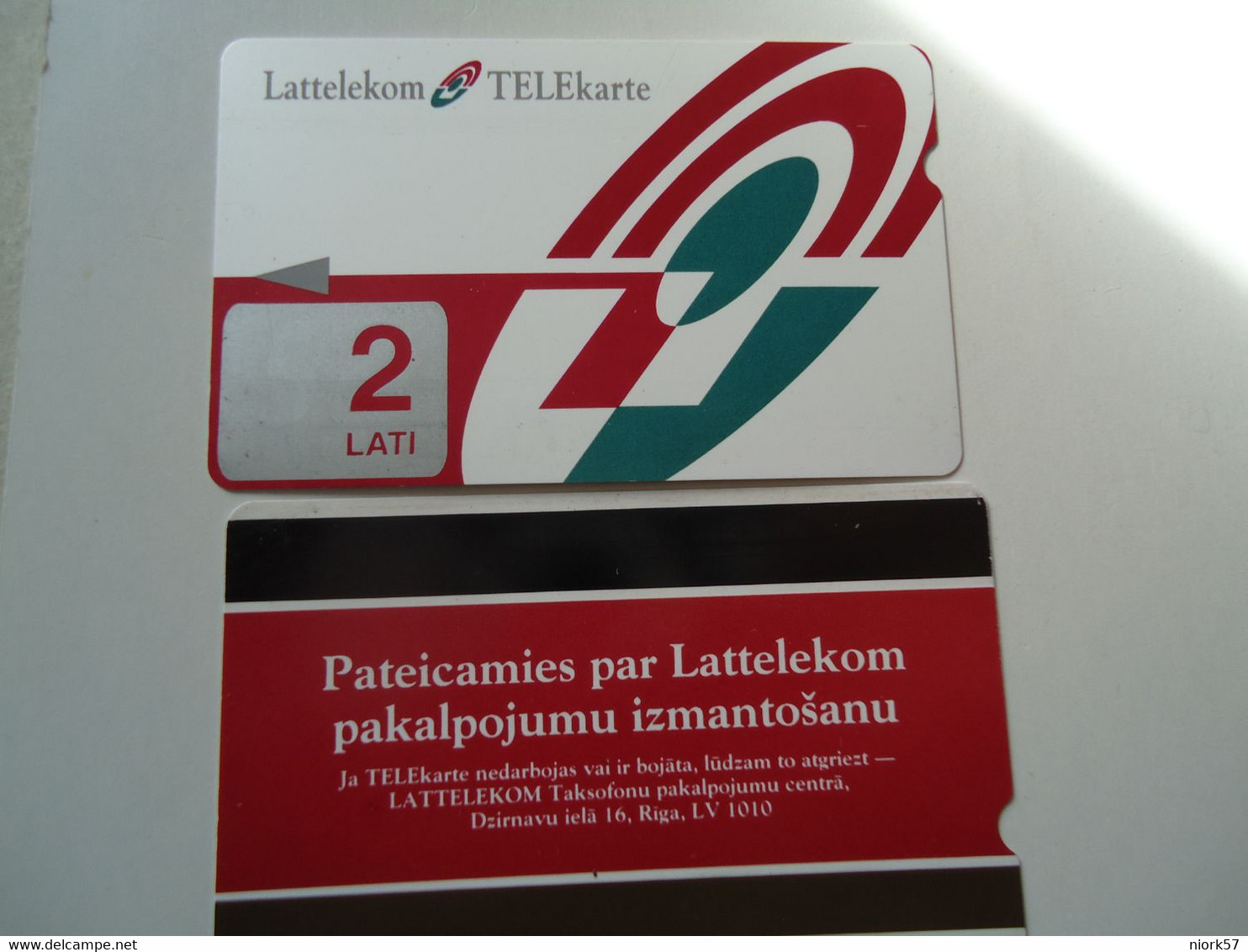 LATVIA USED  CARDS URMET OLD 2 LATI   ADVERSTISING - Lettland