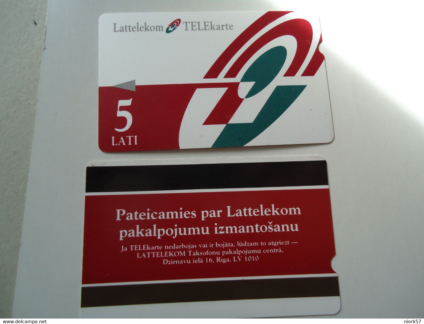 LATVIA USED  CARDS URMET OLD 5 LATI   ADVERSTISING - Lettonie