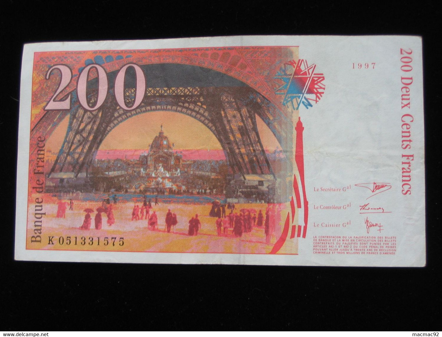 200 Deux Cents Francs - EIFFEL - 1997   **** EN ACHAT IMMEDIAT **** - 200 F 1995-1999 ''Eiffel''