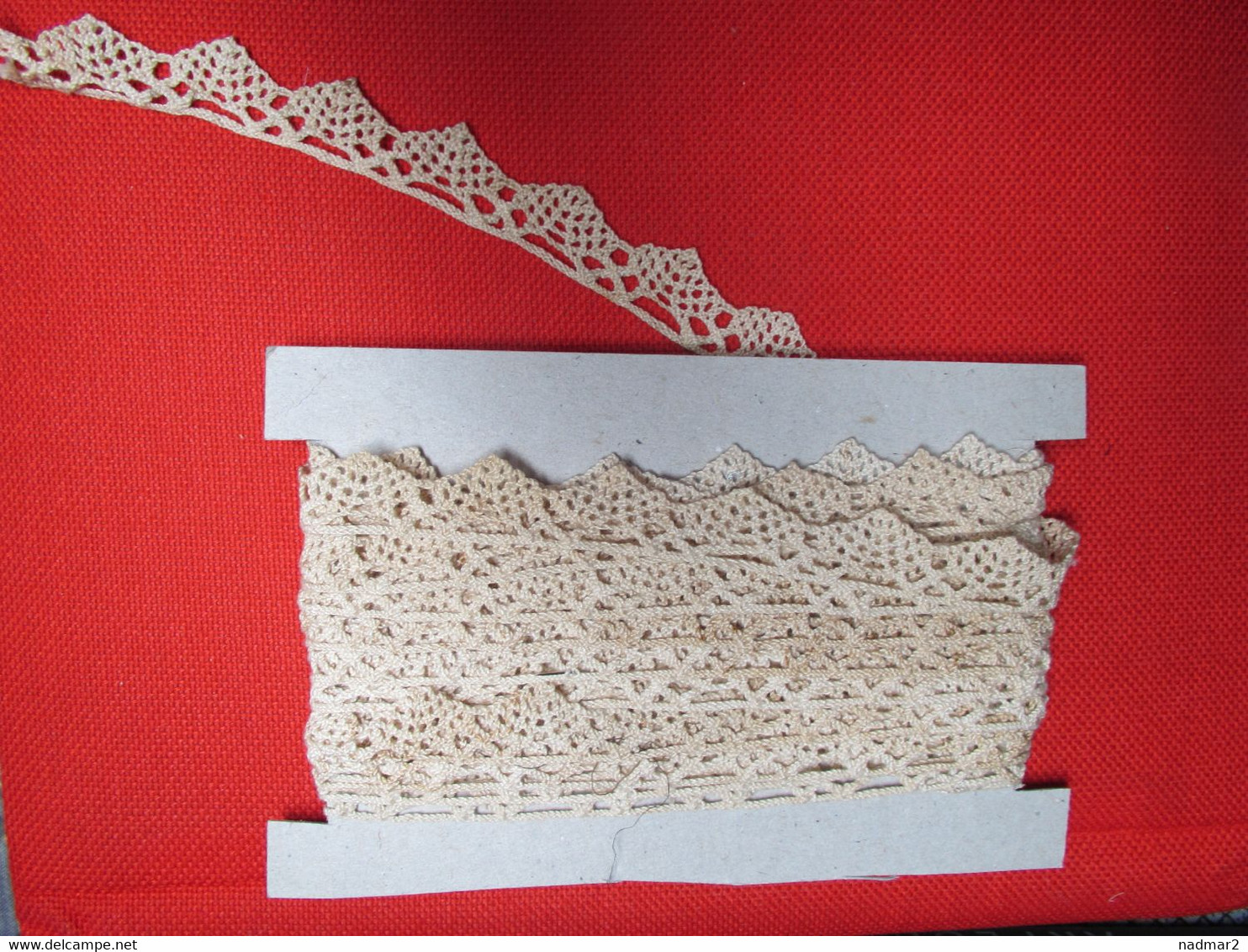 Dentelle Ancienne En Lin écru  7.50 M  Largeur 2 Cm N°13 Galon Bordure Couture Mercerie - Dentelles Et Tissus