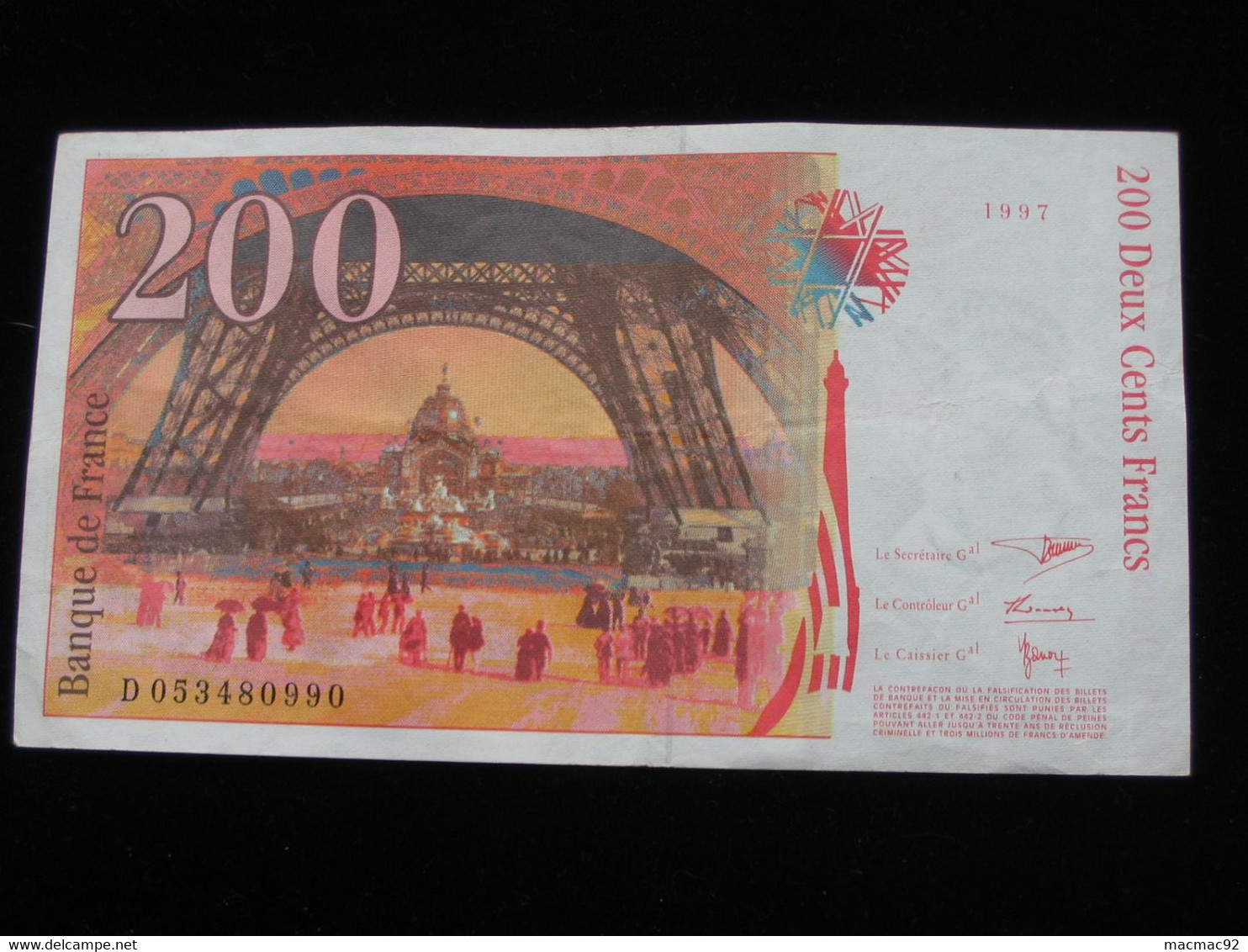 200 Deux Cents Francs - EIFFEL - 1997   **** EN ACHAT IMMEDIAT **** - 200 F 1995-1999 ''Eiffel''