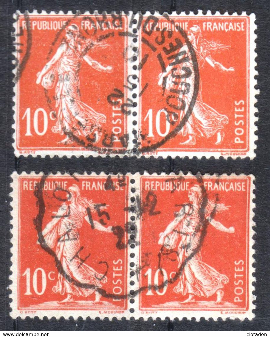 Semeuse - 10c Rouge - YT 134 Variété - Used Stamps