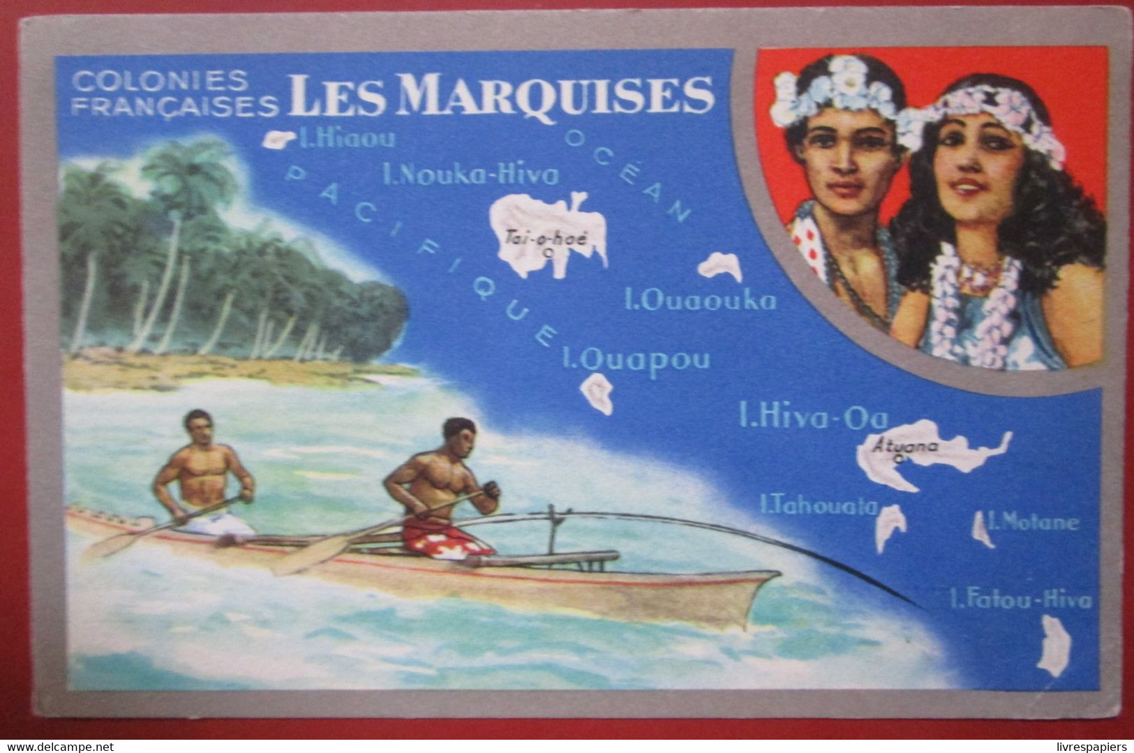 Tahiti Et Marquises Iles Lot 2  Cartes Lion Noir - Polynésie Française