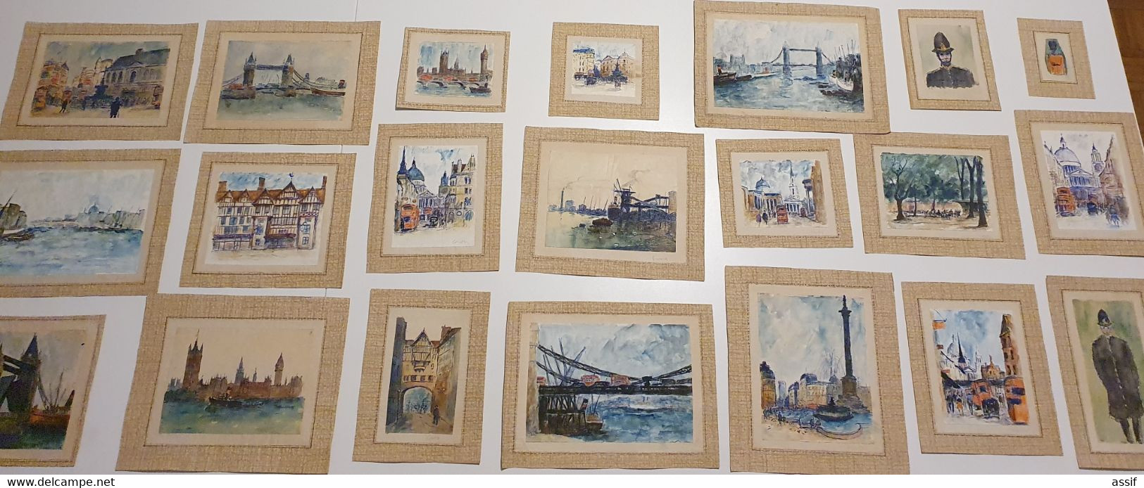 MAURICE FALLIES (1883-1965). LONDRES LONDON GREENWICH 21 AQUARELLES De 9 X 5,5 à 16,5 X 24,5 Cm Env./FREE SHIP. R - Autres & Non Classés