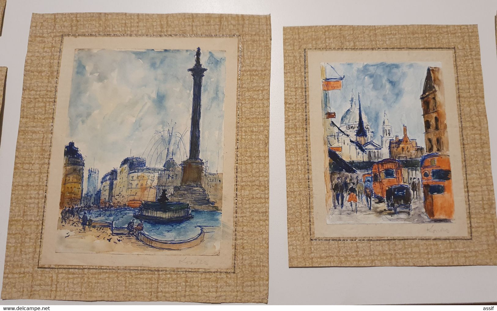 MAURICE FALLIES (1883-1965). LONDRES LONDON GREENWICH 21 AQUARELLES de 9 x 5,5 à 16,5 x 24,5 cm env./FREE SHIP. R