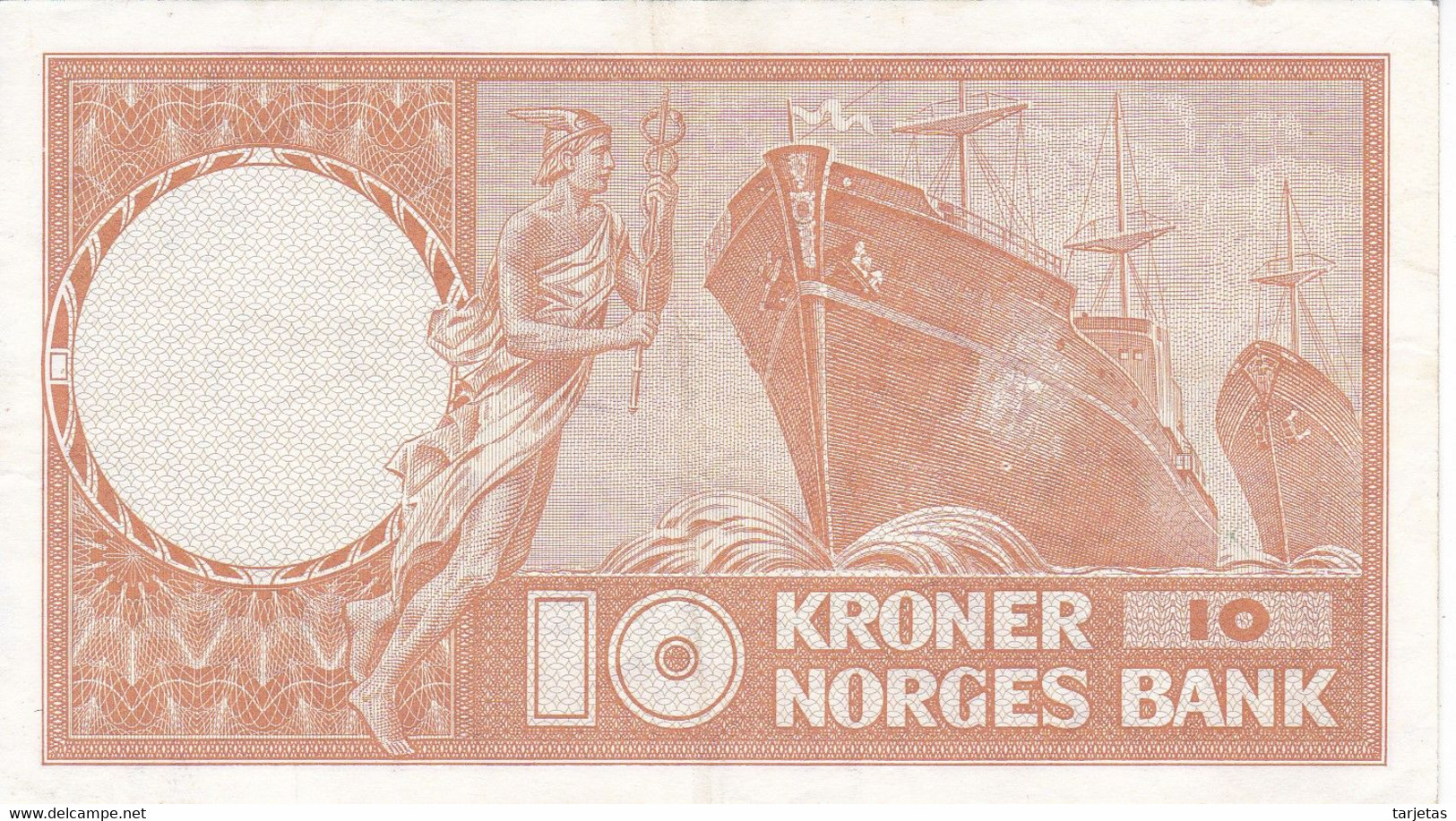 BILLETE DE NORUEGA DE 10 KRONER DEL AÑO 1966 EN CALIDAD EBC (XF)  (BANKNOTE) - Norvège