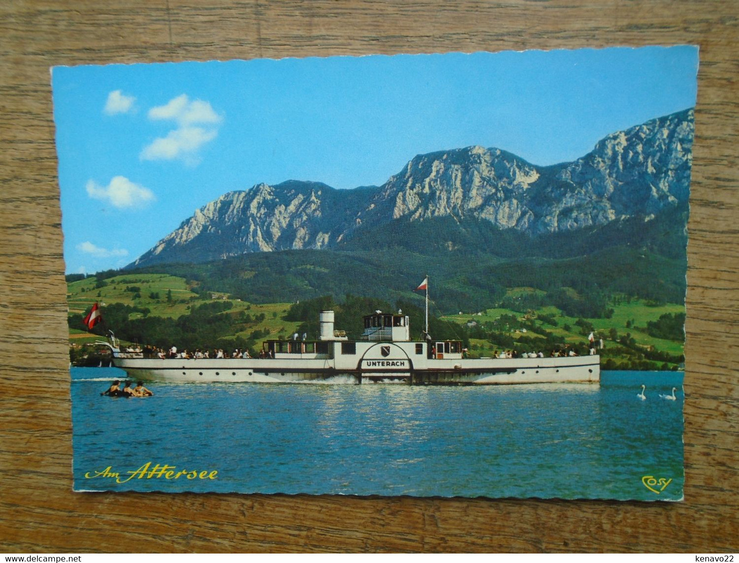 Autriche , Attersee , Perlen Im Salzkammergut , Schiffahrt Am Attersee Mit Höllengebirge " Bateau Unterach " " Timbre " - Attersee-Orte