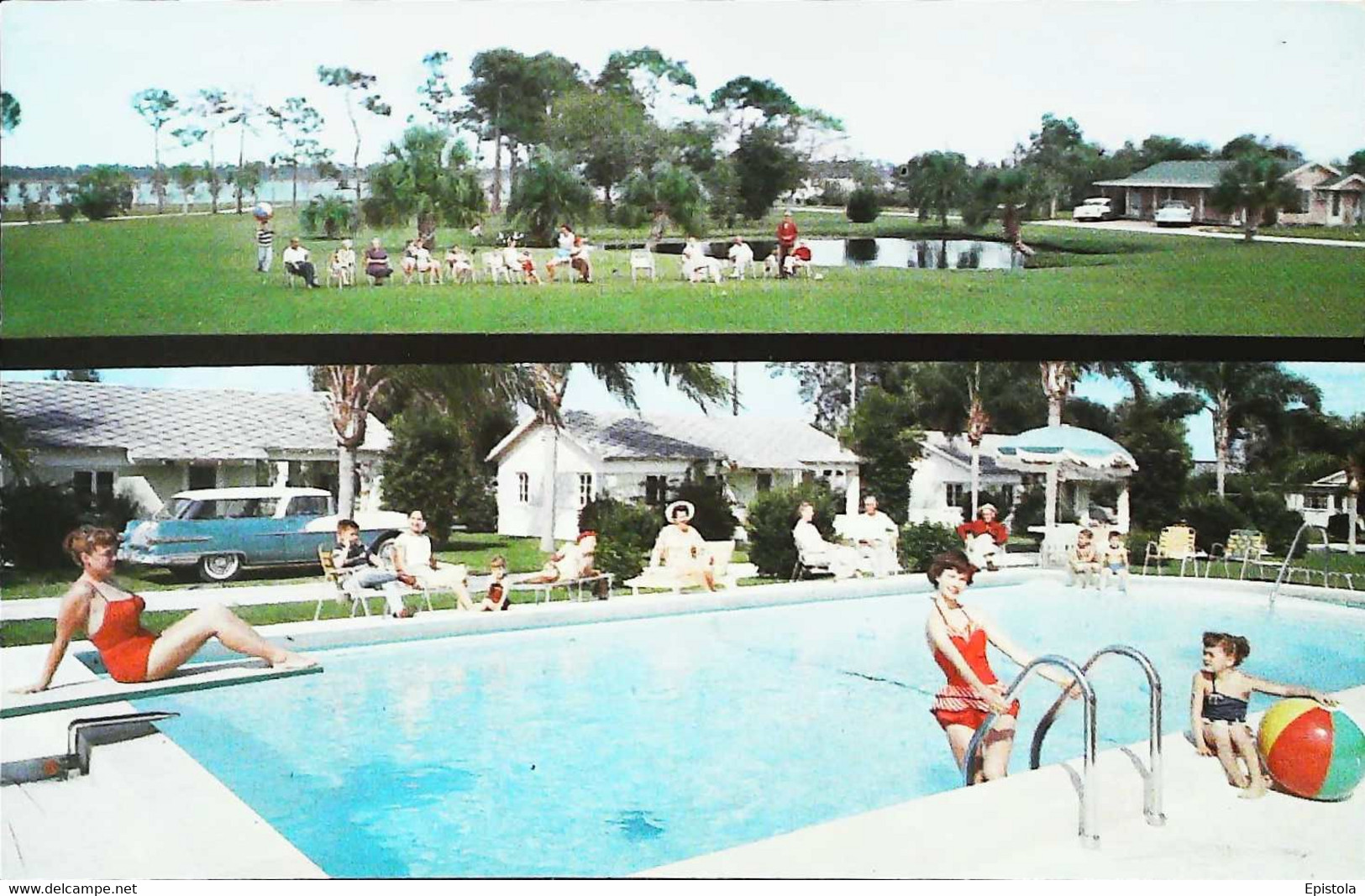 ► Beet. St Pertersburg And Clearwater - The SEMINOLE VILLAGE HOTEL Swimming Pool 1950s - Clearwater