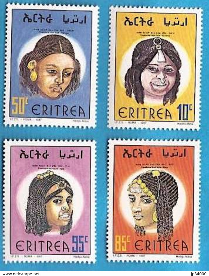 ERITREA Erythrée 1997 . Coiffes, Coiffure. Traditional Hair Style   MNH **. Série Complete - Erythrée