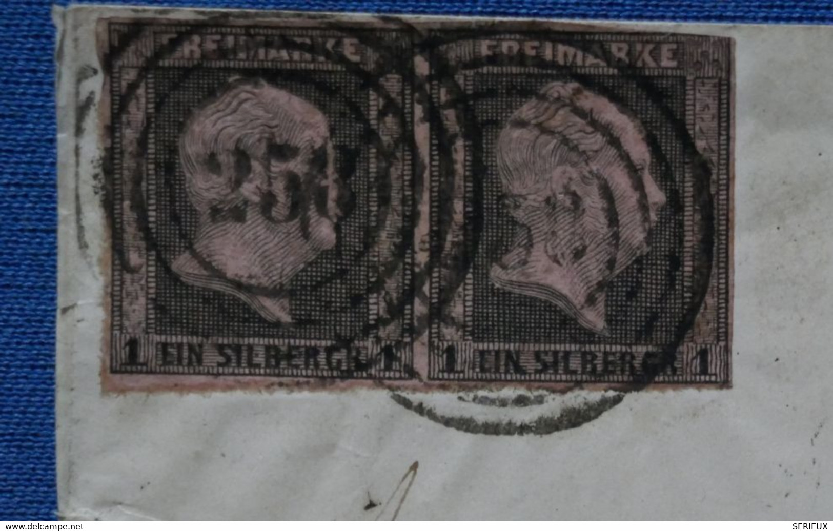 AD18 ALLEMAGNE PRUSSE BELLE LETTRE 1855 COELN POUR MAINZ + PAIRE 1S + AFFRANCHISSEMENT BLEU PLAISANT - Briefe U. Dokumente