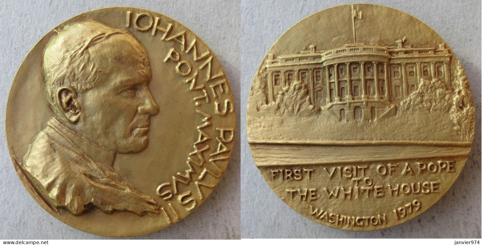 Médaille Jean Paul II ,1er Visite à La Maison Blanche Washington 1979 , Par Calico - Monarchia/ Nobiltà