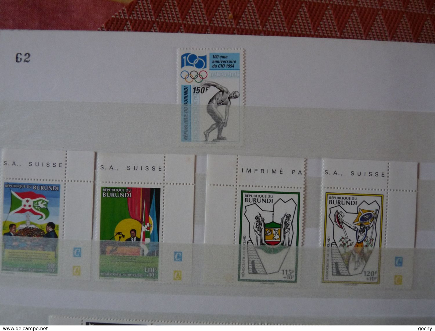BURUNDI : 1994 : N° 1049 à 1053 **    Cat.: 24€ - Unused Stamps