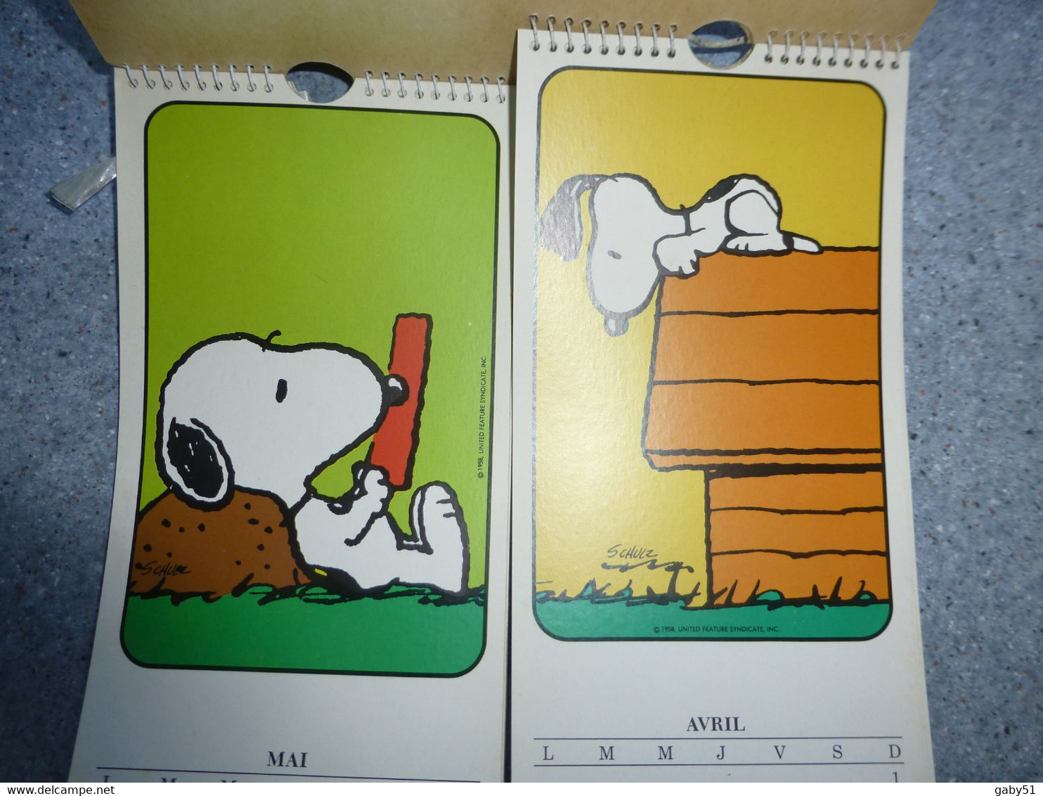 Lot De 2 Calendriers SNOOPY Schultz 1984  ; PAP 10 - Tamaño Grande : 1981-90