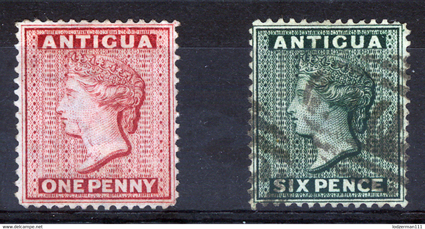 ANTIGUA 1873-76 Wmk CC Perf.14 -  Yv.6-7 (Mi.4C-5C, Sc.8,11) - 1858-1960 Kronenkolonie