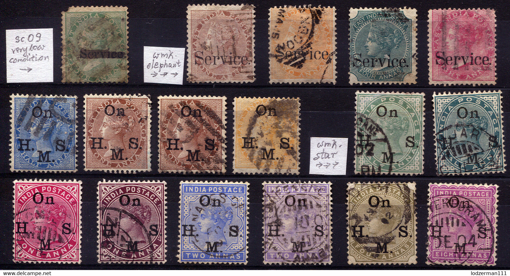 INDIA Victoria Period - Collection Of Official Stamps - Autres & Non Classés