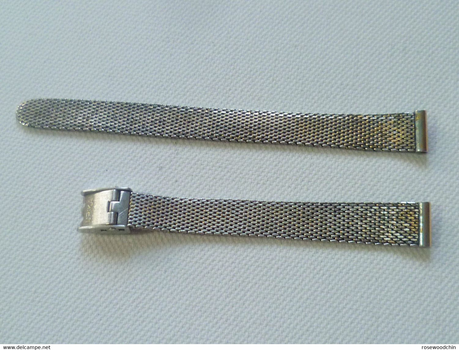 Vintage ! Stelux Stainless Steel Mesh 2 Pcs. Lady Watch Bracelet Band 10 Mm (#58) - Montres Gousset