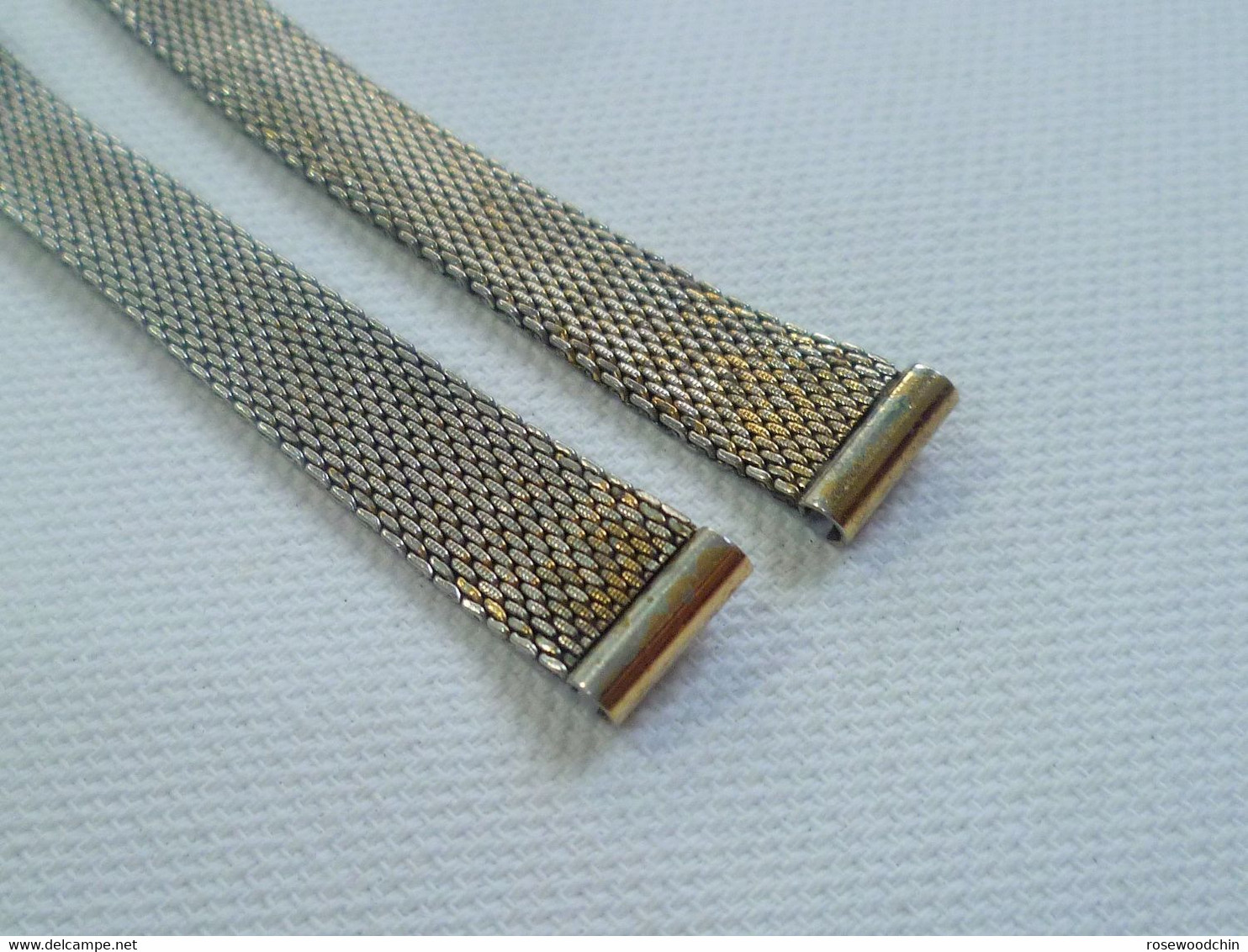 Vintage ! Stelux Stainless Steel Mesh 2 Pcs. Lady Watch Bracelet Band 10 Mm (#58) - Montres Gousset