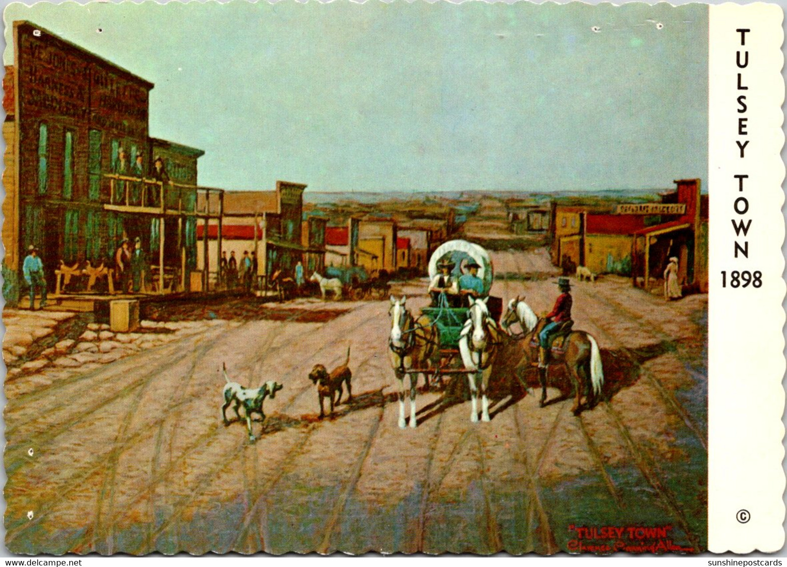 Oklahoma Tulsa Painting By Clarence Canning Allen "Tulsey Town" 1898 - Tulsa