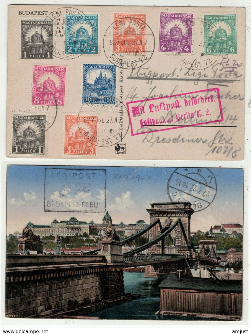 Hongrie // Magyar Posta // Carte Par Avion , Légiposta Budapest-Berlin - Lettres & Documents