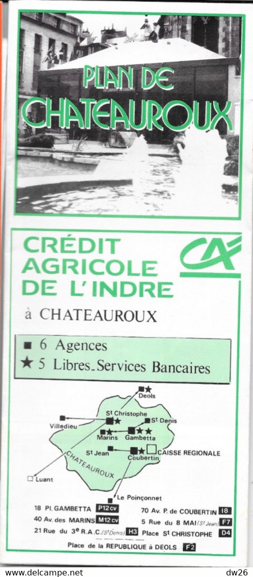 Plan De Chateauroux (Indre) Dépliant Avec Répertoire Des Rues Et Publicités - Otros & Sin Clasificación