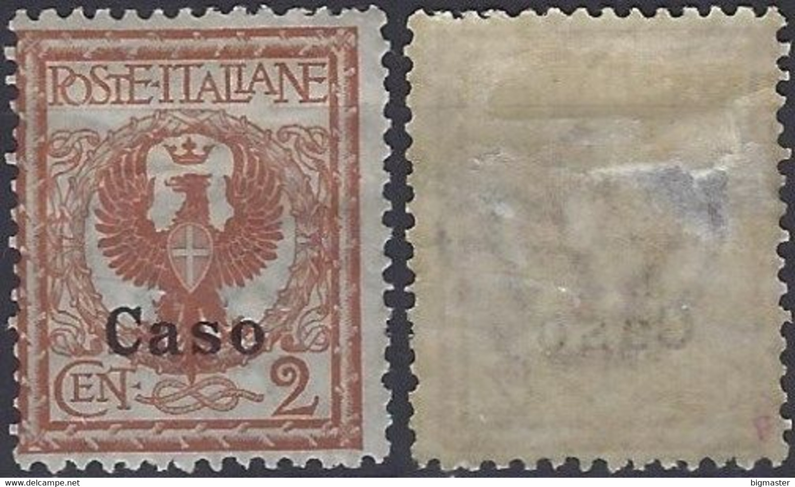 1912 Regno D'Italia IG 1912 IT-EG CS1 2c Italy Stamps Overprinted 'Caso' - Egée (Caso)