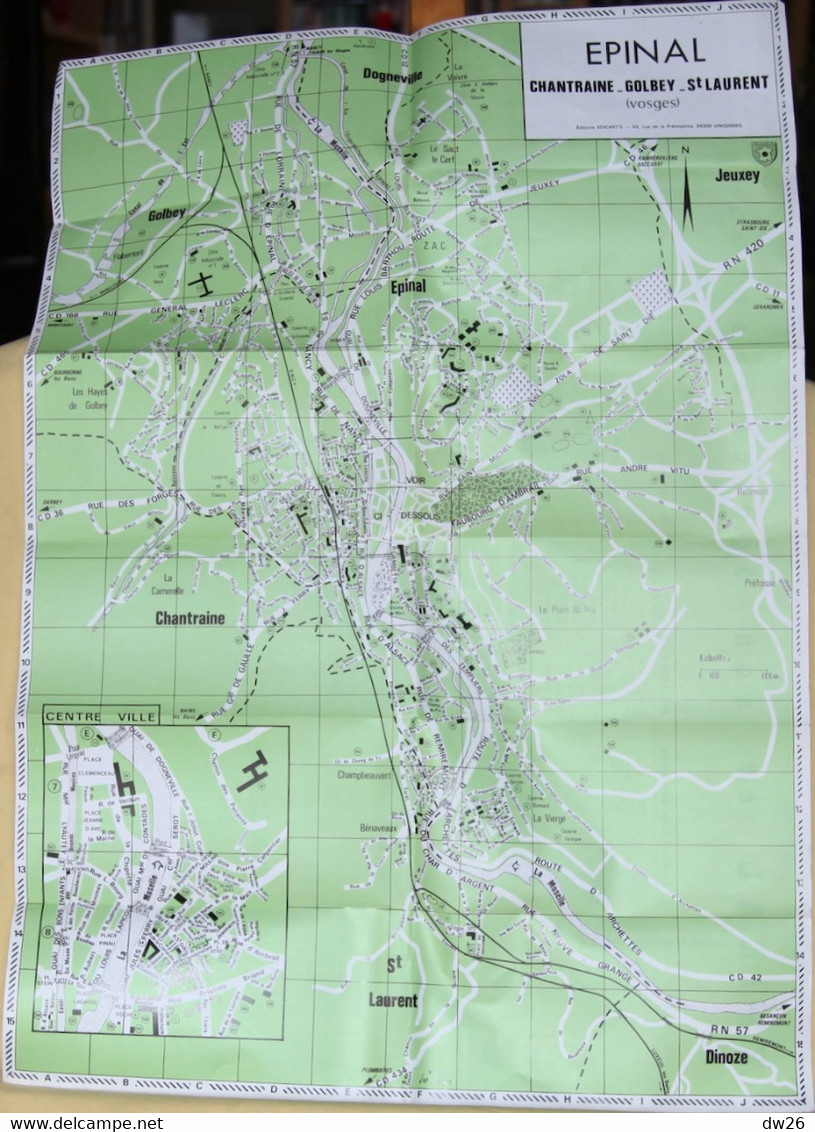 Guides Et Plans Edicart's - Plan Historique D'Epinal, Chantraine, Golbey, St Laurent Avec Liste Des Rues 1982 - Dépliants Touristiques