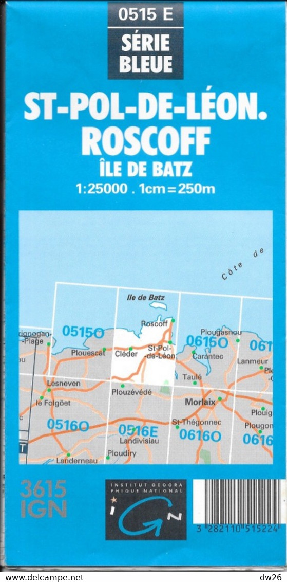 Carte IGN Série Bleue Au 1:25000e - St Pol-de-Léon, Roscoff, Ile De Batz - N° 0515 E 1987 - Mapas Topográficas