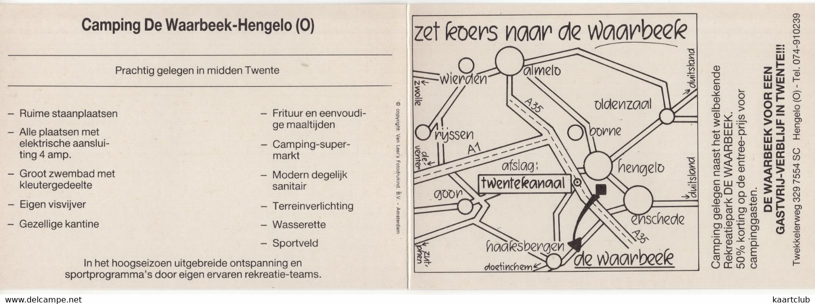 Hengelo - A.N.W.B. Camping 'De Waarbeek' - (Overijssel, Nederland/Holland) - Zwembad / Glijbaan - 2x 15 Cm X 10.5 Cm - Hengelo (Ov)