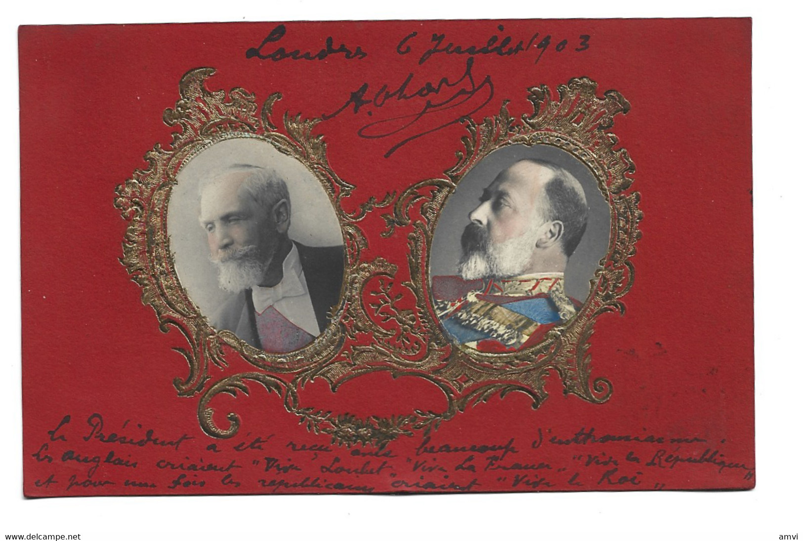 22 - 76 - ★★ Entente Cordiale - 1903 - Président Emile Loubet - Edouard VII  Carte Adressée Au Député Octave BUTIN - Geschichte