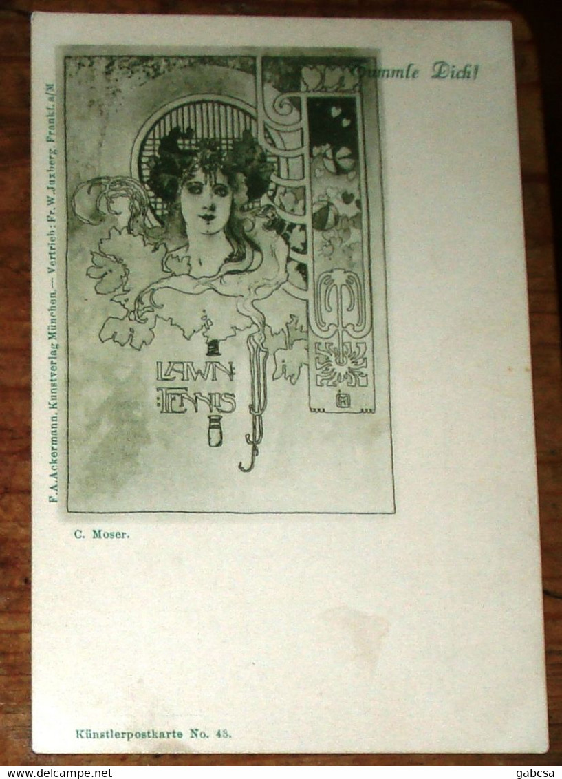 Koloman Moser Art Nouveau Postcard Litho - Moser